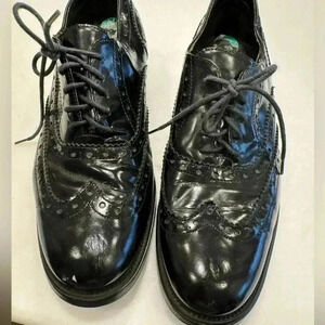 Boemos women’s black wingtip lace up flats made in Italy size 38